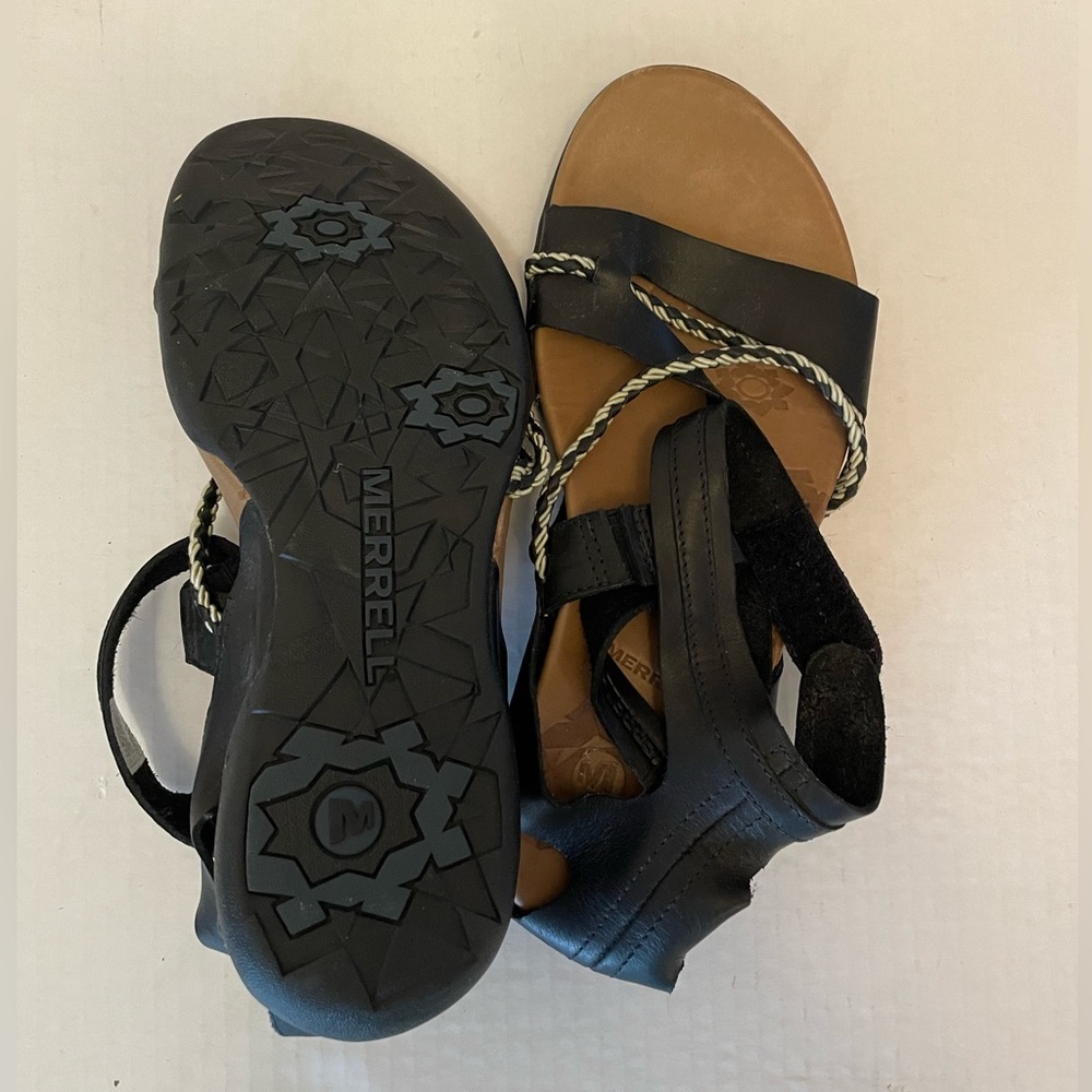 Merrell Black Henna Leather Hiking Sandal - Picture 5 of 6